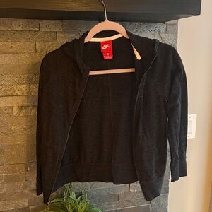 Nike Women’s Full Zip Hoodie Jacket Charcoal Heather “Just Do It” Size Medium